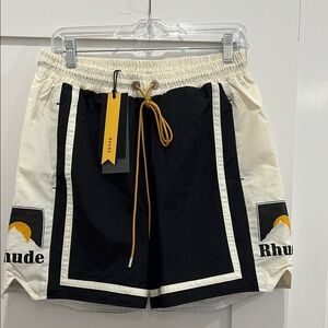 NWT Rhude Black and Cream Shorts. Mens Large